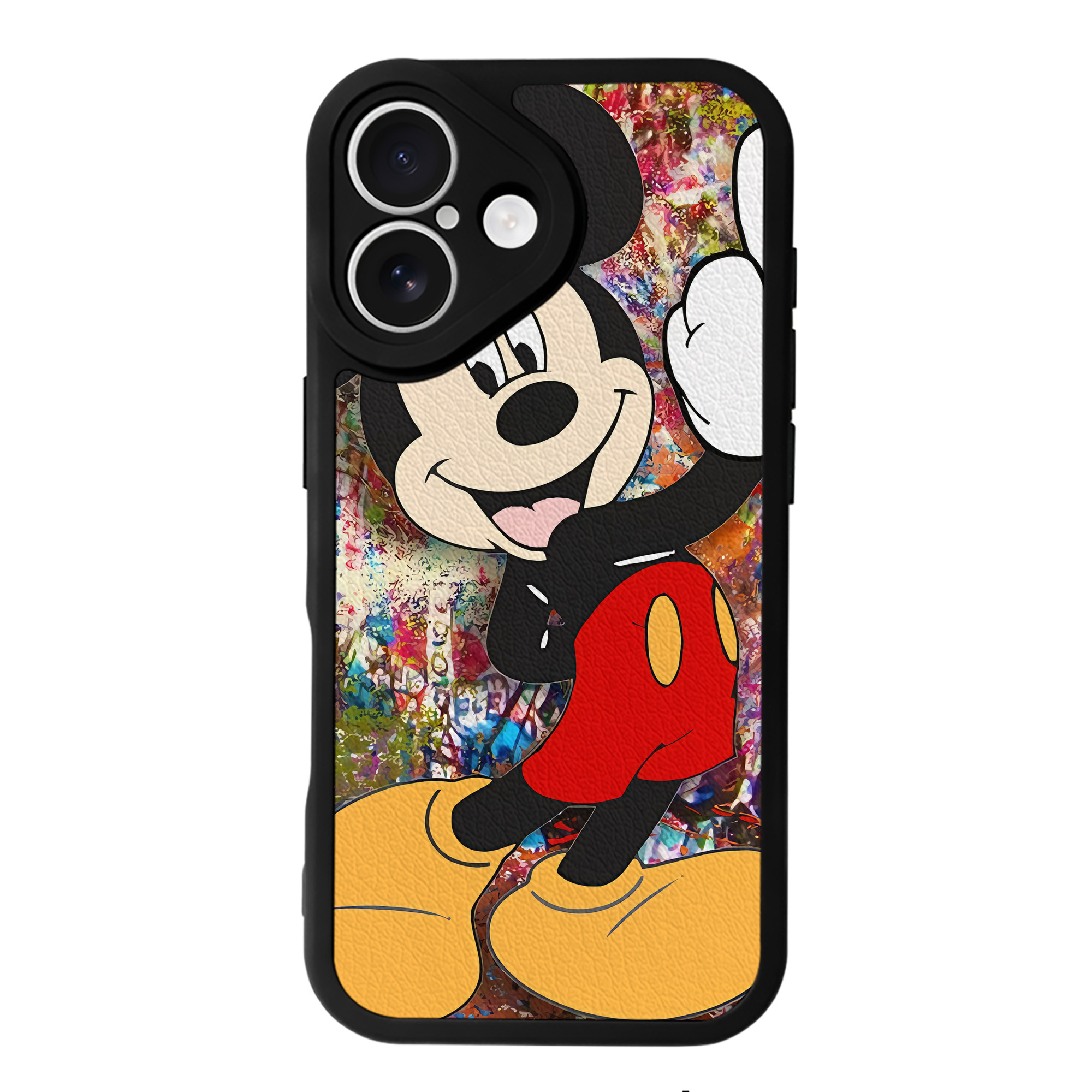 （画像用） ミッキーマウス Mickey Mouse 【iPhone 16シリーズ対応】シリコンスマホケース（レザー調） 材質：シリコン